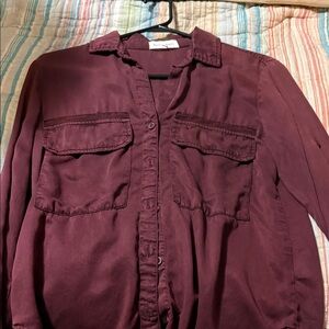 Bella Dahl Maroon Blouse
